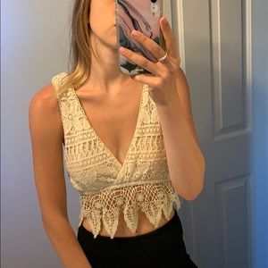 Cotton Candy lace crop top